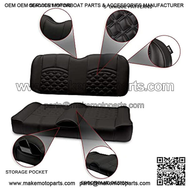 MODZ  FS1 Custom Golf Cart Front Seat for EZGO TXT - [1995-Up] - Black Base - No Pattern - Image 2