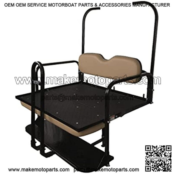 Rear Flip Seat Kit with Grab Bar for EZGO TXT (1995-Up) Golf Cart - Image 2
