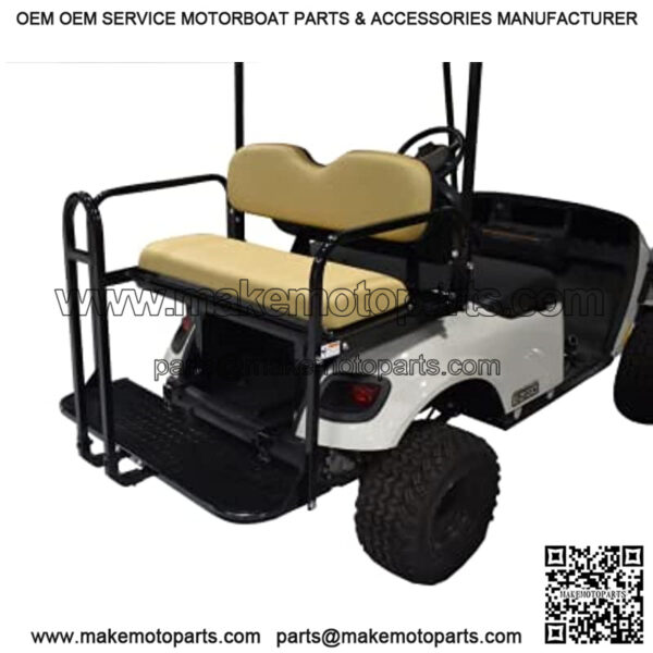 Rear Flip Seat Kit with Grab Bar for EZGO TXT (1995-Up) Golf Cart - Image 4