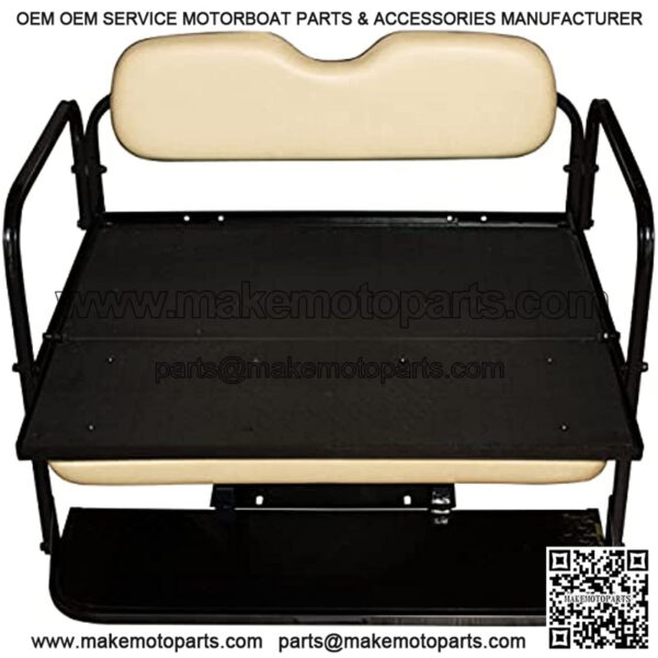 Performance Plus Carts Club Car Precedent Golf Cart Flip Folding Rear Back Seat Kit - Buff Cushions - Image 3