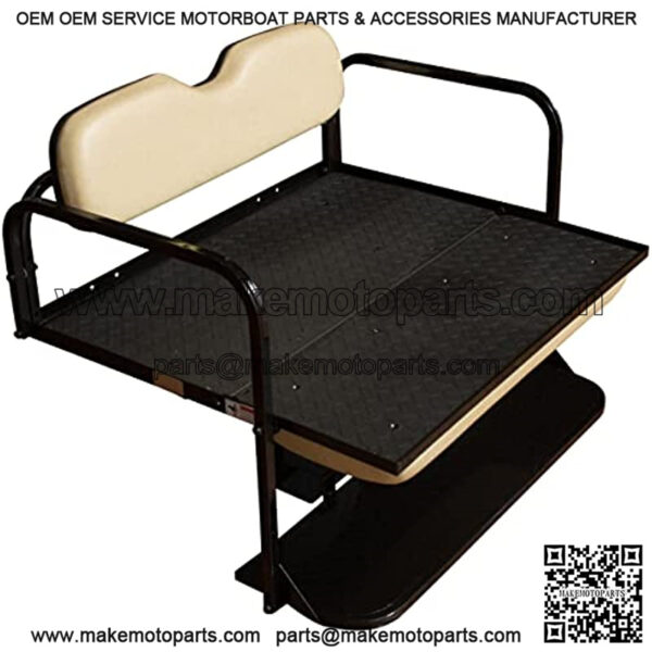 Performance Plus Carts Club Car Precedent Golf Cart Flip Folding Rear Back Seat Kit - Buff Cushions - Image 5