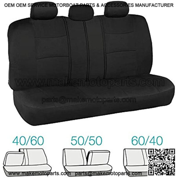 PolyPro Car Seat Covers Full Set in Solid Black ?C Front and Rear Split Bench Car Seat Cover, Easy to Install, Interior Covers for Auto Truck Van SUV - Image 2