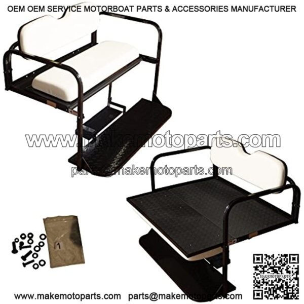 Performance Plus Carts Yamaha G14,G16,G19, G22 Golf Cart Flip Folding Rear Back Seat Kit - Ivory