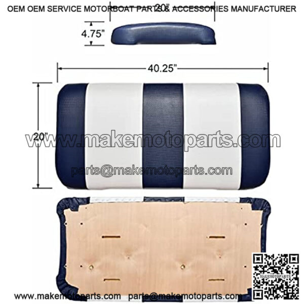 GOLF BALL DIVERS - EZGO TXT Golf Cart Seat Cover Replacement - for Front or Rear Bench Seat - Premium Marine Vinyl - 5 Panel Stitching - Easy to Install - Two-Tone Golf Cart Seat Covers - Black - Image 5