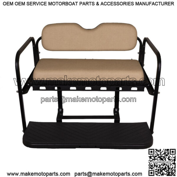 MACH3 Rear Flip Seat for Club Car Precedent/Tempo/Onward Golf Carts - Buff - Image 3