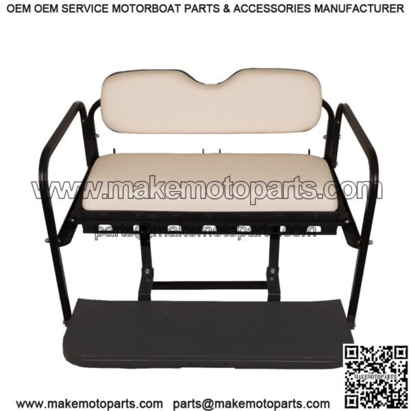 MACH3 Rear Flip Seat for Club Car DS 2000.5 & Up Golf Carts - Off White - Image 3