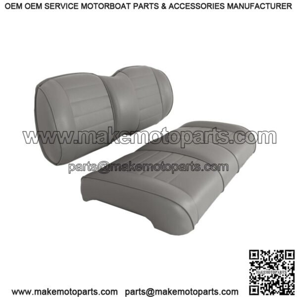 Premium Vinyl Front Seat Cushions for Club Car Precedent Golf Cart - Gray - Image 2