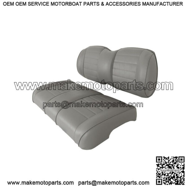 Premium Vinyl Front Seat Cushions for Club Car Precedent Golf Cart - Gray - Image 3