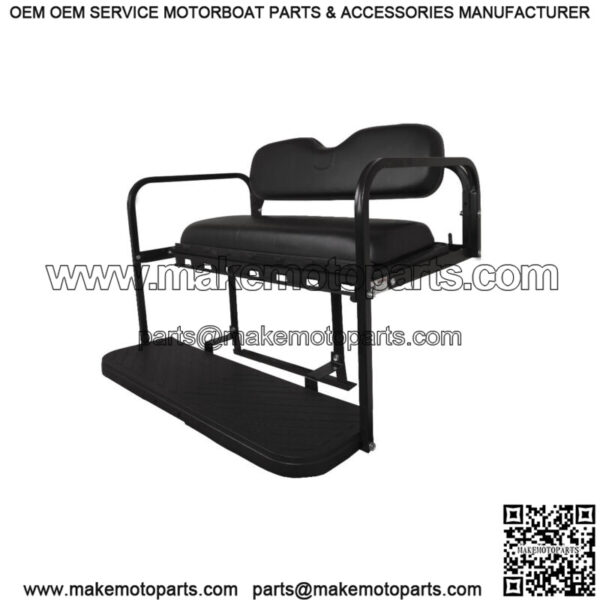 MACH3 Rear Flip Seat for EZGO TXT Golf Carts 1994.5 & Up - Black Cushions - Image 2