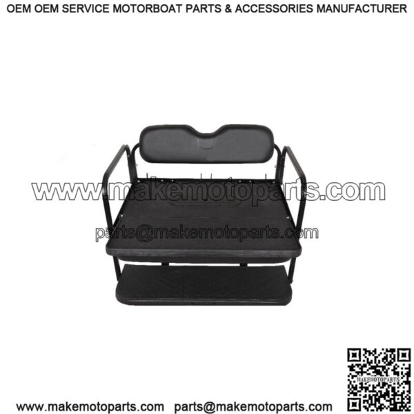 MACH3 Rear Flip Seat for Club Car DS 1982-2000.5 Golf Carts - Black Cushions - Image 3