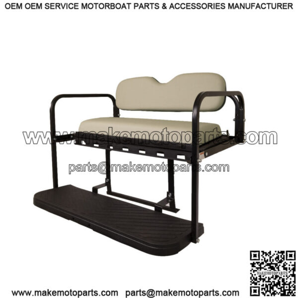 MACH3 Rear Flip Seat for Yamaha Drive2 Golf Carts 2017 & Up - Stone Gray - Image 2