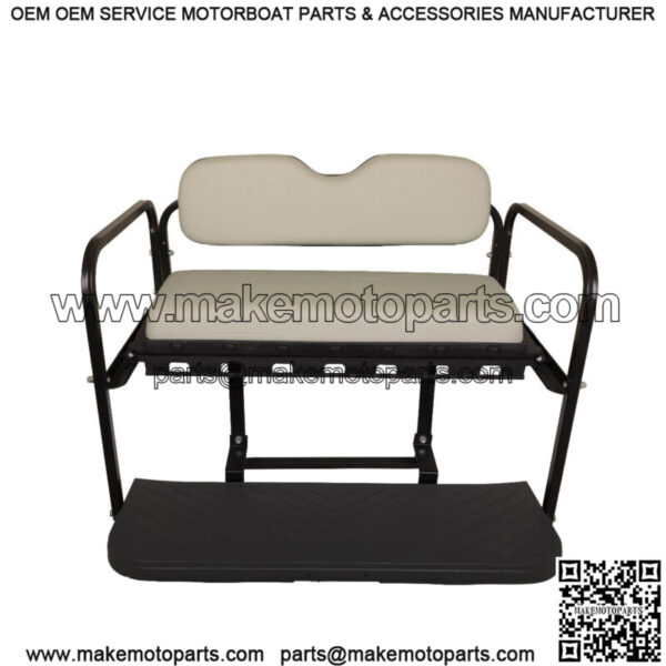 MACH3 Rear Flip Seat for Yamaha Drive2 Golf Carts 2017 & Up - Stone Gray - Image 3
