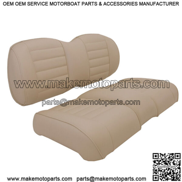 Premium Vinyl Front Seat Cushions for EZGO S6/L6 Express Golf Cart - Beige - Image 2