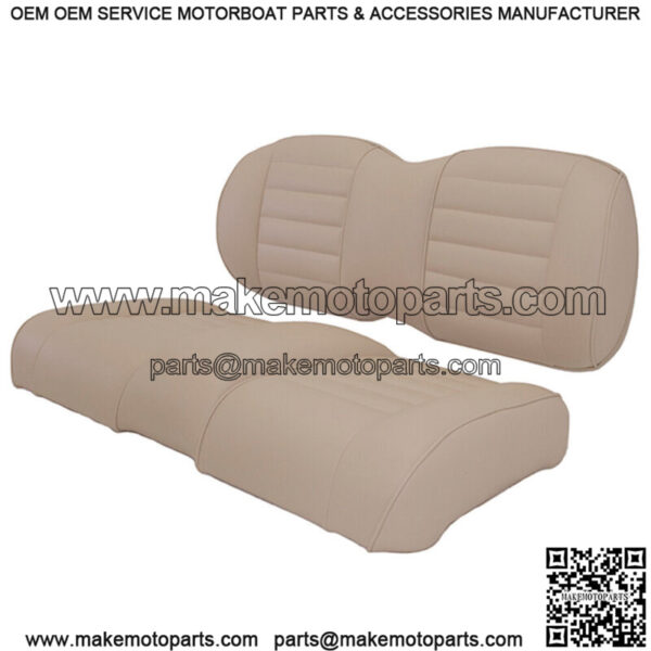 Premium Vinyl Front Seat Cushions for EZGO S6/L6 Express Golf Cart - Beige - Image 3