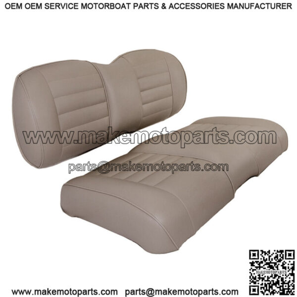 Premium Vinyl Front Seat Cushions for EZGO S6/L6 Express Golf Cart - Mushroom - Image 3