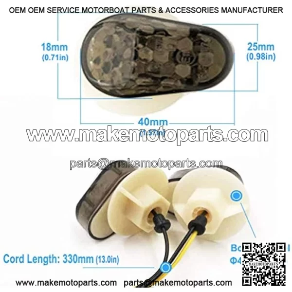 Motorcycle Flush Mount LED Turn Signals Smoke For Yamaha FZ1 FZ6 FZR FAZER YZF R1 R6 R6S FZ1 FZ6 FZ8 FAZER XJ6 MT03 - Image 2
