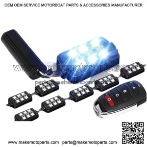 Motorcycle LED Light Kit, Multi-Color Neon RGB Strips Wireless Smart Remote Controller Compatible with ATVs UTVs Cruiser Trikes Golf Carts (Pack of 8)