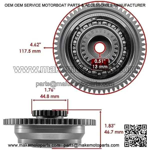 Supercharger Clutch Gear Assembly Compatible with Yamaha Waverunner FZR FZS GX1800 2014 2015 2016 - Image 2