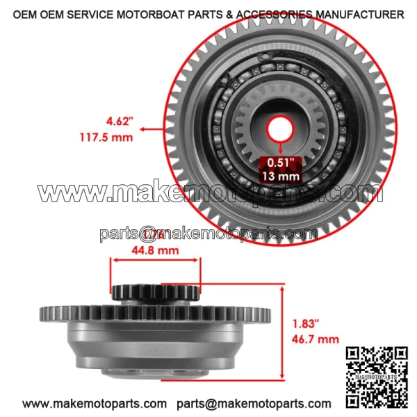 Supercharger Clutch Gear For Yamaha Waverunner FX Cruiser Svho FC1800 2014-2020 (For: 2015 Yamaha SVHO) - Image 2