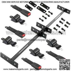 Golf Cart 4 Sets of Retractable Belt Kit, with Brackets Stainless Steel Bolt, for EZGO Yamaha Club Car