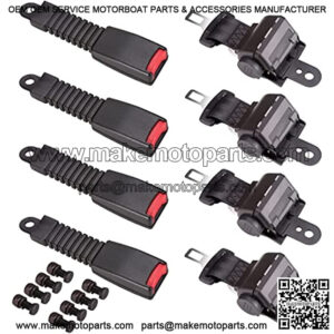 Universal Retractable Front Rear Golf Cart Seat Belt Kit for EZGO, Yamaha, Club Car