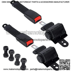 Universal Retractable Golf Cart Seat Belts Kit, Golf Cart Rear Front Seat Belts fits for Club Car, EZGO, Yamaha-Set of 2