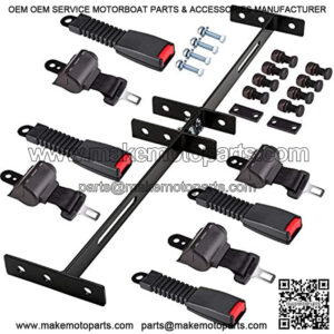 Universal 4 Passenger(2+2) Golf Cart Seat Belt Kit for EZGO, Yamaha, Club Car, Fits Front Rear Seat with Bracket