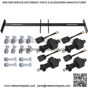 Golf Cart Seat Belts 4 Retractable Kits with Bracket Fit for Club Car EZGO Yamaha