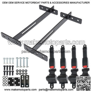 For EZGO Yamaha Club Car 4 Golf Cart Seat Belts and Bracket Kit New