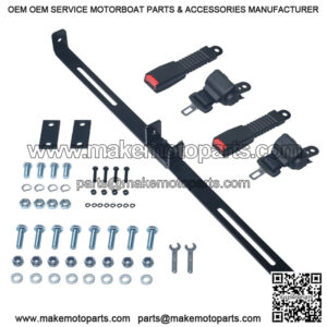 2 Golf Cart Seat Belts and Bracket/ Bar Kit for EZGO Yamaha Club Car