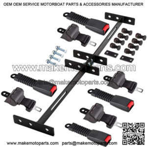 Golf Cart Seat Belts & Bracket Kit for EZGO Club Car Yamaha 4 Seater Cart, Black