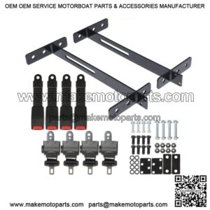 For EZGO Yamaha Club Car 4 Golf Cart Seat Belts And Bracket Kit
