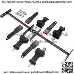 Club Car 4 Seat Belts Universal Golf Cart Mounting Bracket Kit Set
