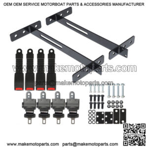 Universal Golf Cart Seat Belts (4) & Bracket Kit Fit For EZGO Yamaha