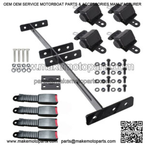 4 Golf Cart Seat Belts & Bracket Kit for EZGO Yamaha Club Car