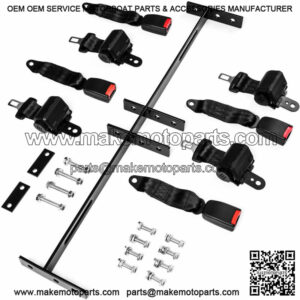 4x Universal Seat Lap Belt Kits for Club Car, Yamaha, EZGO Golf Carts Seatbelt