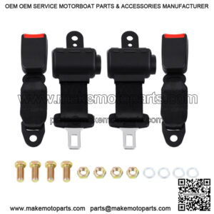 Universal Golf Cart Seat Belts Kit Polyester Set of 2 Non-slip Lock