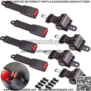 Universal Golf Cart Seat Belts Kit Retractable Set of 4 for Golf Cart Club Car EZGO Yamaha Go Kart ATV UTV Bus - Black