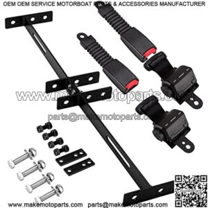 Golf Cart Seat Belts Bracket Kit for EZGO TXT/Club Car DS/Yamaha 47.64" Retractable Seat Belts with Buckles(2 Set Seat Belts)