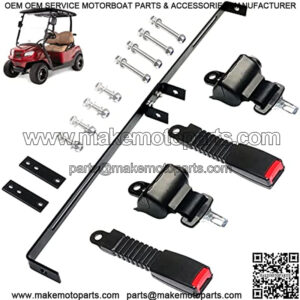 2 Passenger Golf Cart Retractable 42" Seat Belts with Belt Bracket Kit for Yamaha Club Car DS Precedent EZGO TXT RXV