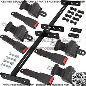 Golf Cart Seat Belts with Bracket Kit, Fits Club Car, EZGO, Yamaha, (4PCS)