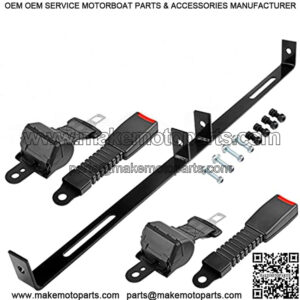 Golf Cart Seat Belt Mounting Bracket Kit with 42" Universal Retractable Seat Belts with Buckles for EZGO, Club Car, Yamaha, One Piece Solid Design/Upgrade Heavy Duty/More Sturdy