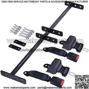 2 Universal Retractable Golf Cart Seat Belts and Bracket Kit Compatible with EZGO Yamaha Club Car
