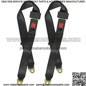 Universal Lap Seat Belt 2 Point Adjustable Safety Seat Belt for Go Kart, Club Golf Cart, 2 Pack in Black,48 Inch