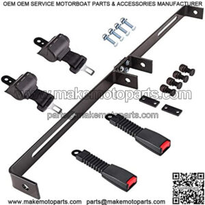 Universal 2 Passenger Golf Cart Seat Belt Bracket Kit for EZGO, Club Car, Yamaha, Fits Front Rear Seat with Bracket