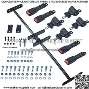 Golf Cart 4 Passenger Retractable 42" Seat Belts with Bracket Kit for EZGO Yamaha TXT Club Car