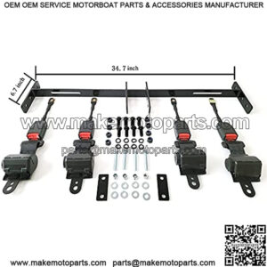 Golf Carts 4 Sets Retractable Belt Kits with Bracket/Bar Kit for EZGO Yamaha Club Car