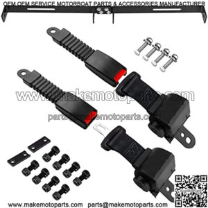 Golf Cart Seat Belt 4 Retractable Belts Length Upto 47" and 35 x 6.9 Inch Belts Bracket Kit Fits EZGO TXT Yamaha Club Car DS (NOT FIT 2 Passenger Club Car Precedent Yamaha G29 Drive EZGO RXV)