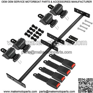 Golf Carts 4 Sets Retractable Belt Kits with Bracket/Bar Kit for EZGO Yamaha Club Car - Split Design Bracket