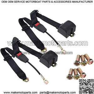 2pcs Universal 3pt Belts Retractable Adjustable Suitable For Trucks,Club Golf Cart,Go Kart, Van, VR,UTV and Buggies